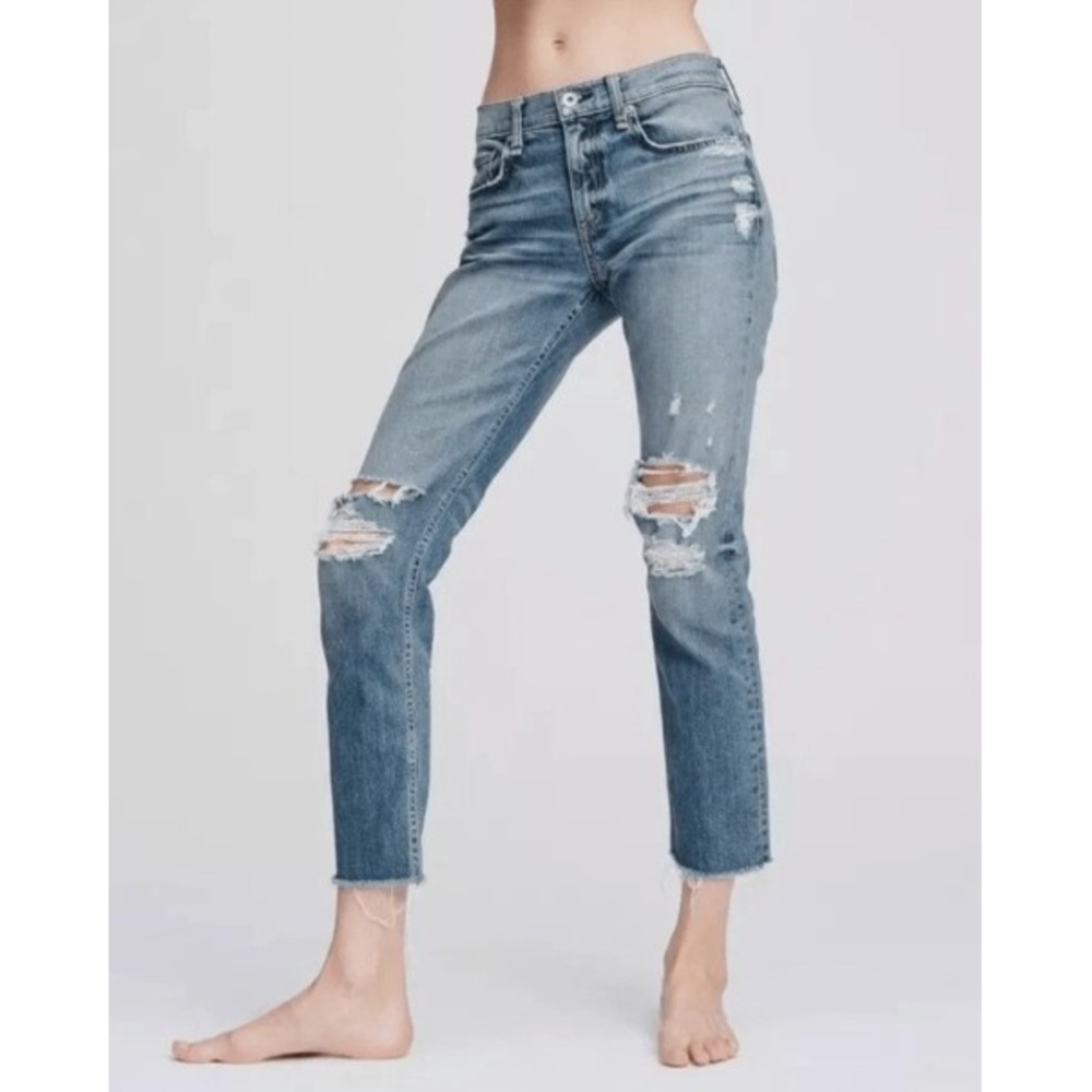 Rag‎ & Bone Jeans Dre Low-Rise Ankle Slim Boyfriend Distressed Womens size 26